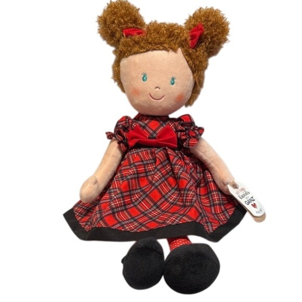 Ganz NEW Noelle Hug Me 20" Rag‎ Doll Red Gingham Plaid Dress Plush Toy Christmas